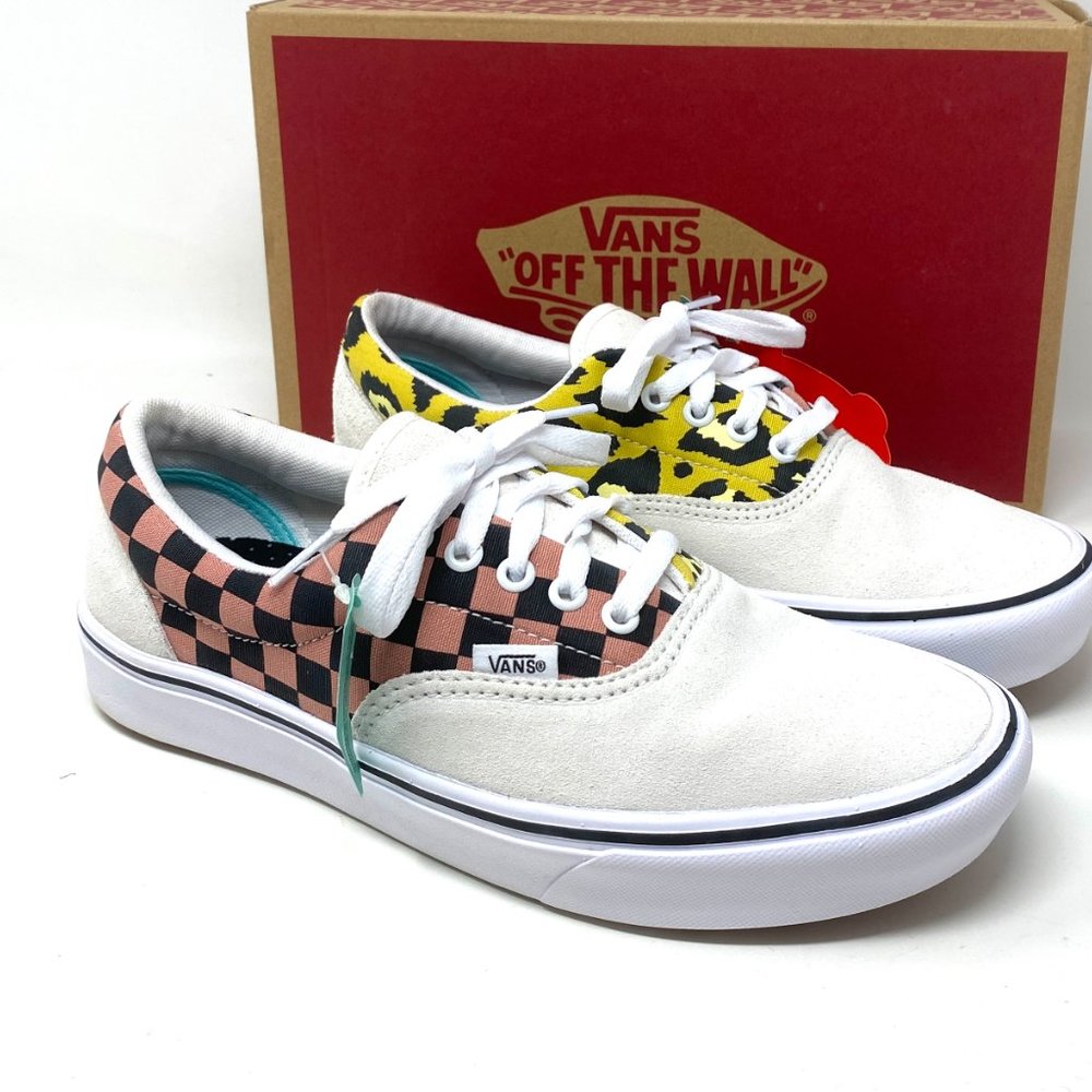 VANS Comfycush Era Mixed Media Suede Checker Leopard  Women’s Size VN0A3WM91PC - Picture 6 of 10